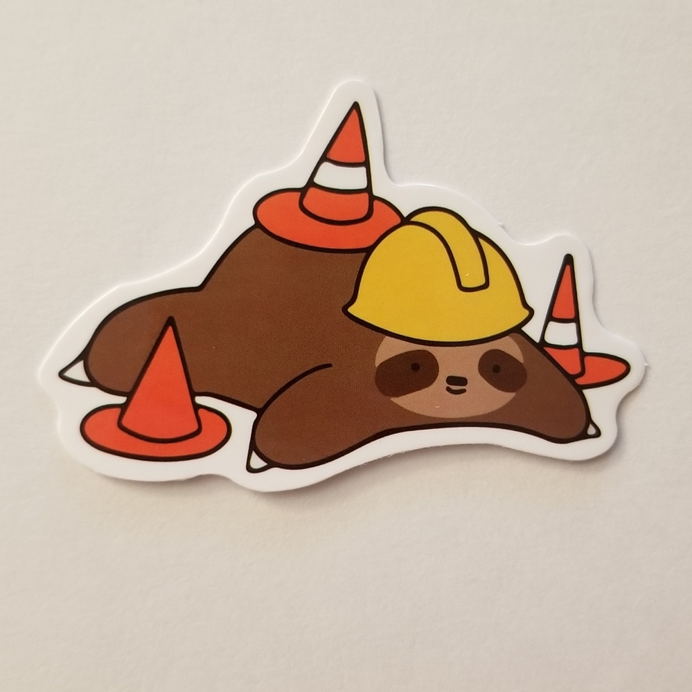 10/$10 Construction Sloth Sticker